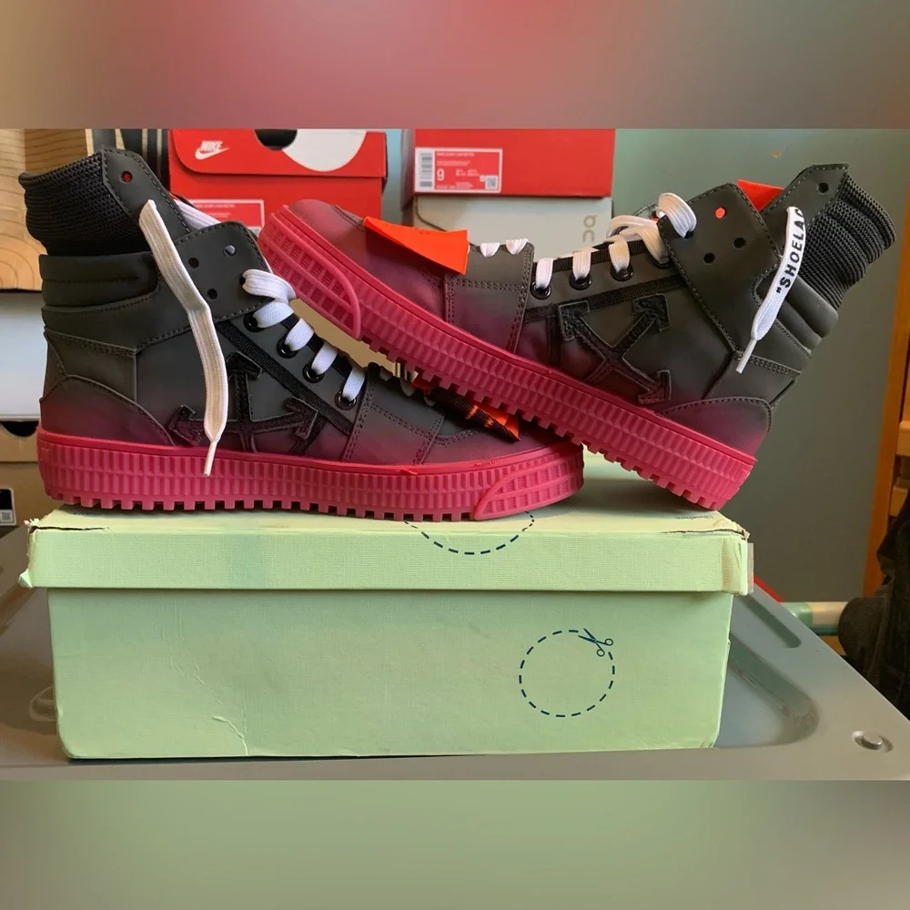 OFF-WHITE OFF COURT 3.0 Sneakers - Size 7 US / 40 EU - Grey Fuchsia Purple Shoes - Picture 4 of 15